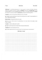 English Worksheet: Child labour 