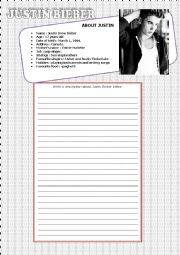 English Worksheet: Personal information - Justin Bieber