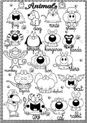 English Worksheet: animals