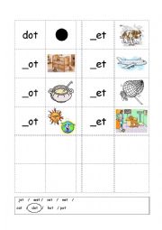 Phonics - 3 letter words (CVC) - Writing -OT / -ET