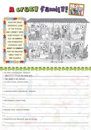 English Worksheet: A crazy family!