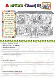 English Worksheet: A crazy family!
