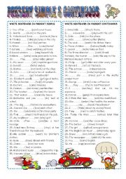 English Worksheet: Present Simple and Continuous