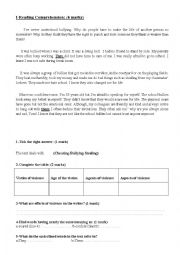 English Worksheet: school violence