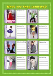 English Worksheet: What are the celebrities wearing?