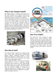 English Worksheet: The Channel Tunnel