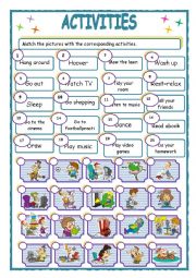 English Worksheet: activities