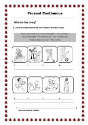 English Worksheet: Present Continuous