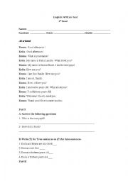 English Worksheet: English test