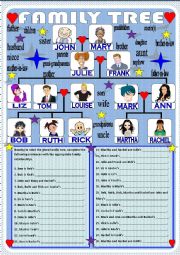 English Worksheet: Family Tree