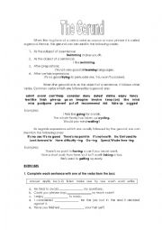 English Worksheet: The gerund