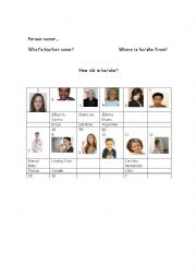 English Worksheet: Who are they?