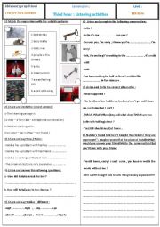 English Worksheet: listening & writing activities