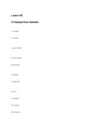 English Worksheet: Korean text book Lesson 6. Letters from Santorini