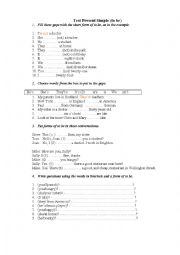 English Worksheet: present simple (to be)