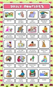 English Worksheet: DAILY ROUTINES 1