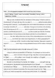 English Worksheet: second form tasks