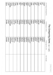English Worksheet: Adjectives - Comparatives - Game