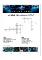 English Worksheet: Avatar Crossword
