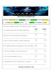 English Worksheet: Avatar Second Conditional