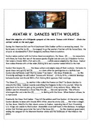 English Worksheet: Avatar v Dances with Wolves