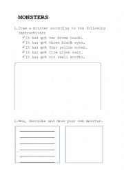 English Worksheet: Monsters. 