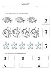 English Worksheet: Numbers and colours