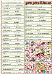 English Worksheet: prepositions of place