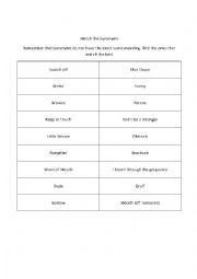 English Worksheet: Synonyms