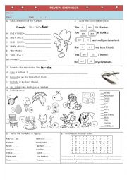 English Worksheet: Review exercises