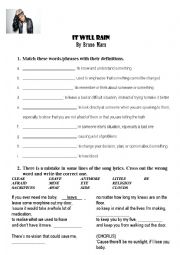 English Worksheet: Bruno Mars