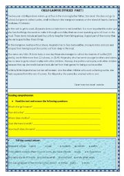 English Worksheet: Child labour stories part 1