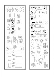 English Worksheet: verb to be - bookmark for young learners