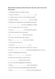 English Worksheet: pet exam, writing part 1