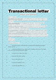 English Worksheet: transactional letter