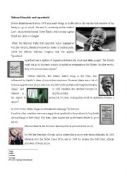 English Worksheet: nelson mandela and apartheid