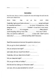 English Worksheet: Past Simple Exercises