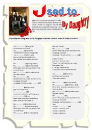 English Worksheet: Song: Used to by Daughtry