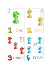 English Worksheet: Numbers 1 - 10, with fingers