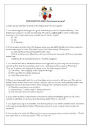 English Worksheet: The Honesty Quiz