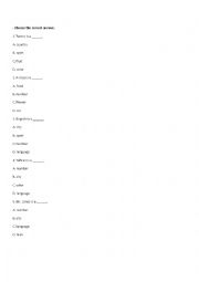 English Worksheet: voc. quiz