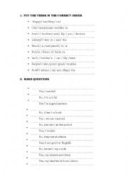 English Worksheet: VERB TO BE 2