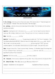 English Worksheet: Avatar DVD Listening