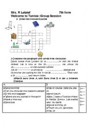 English Worksheet: Welcome to Tunisia group session