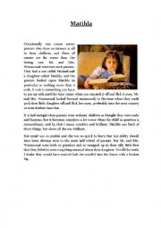 English Worksheet: Matilda