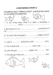 English Worksheet: A misterious story - part 2