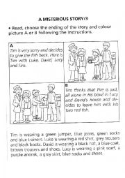 English Worksheet: A misterious story - part 3