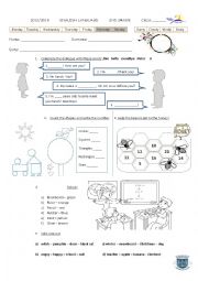 English Worksheet: Evaluation test