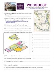 English Worksheet: Roman Baths - Webquest