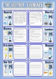 English Worksheet: The weather - exercises